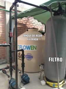 Filtro y tanque de agua filtrada flowen