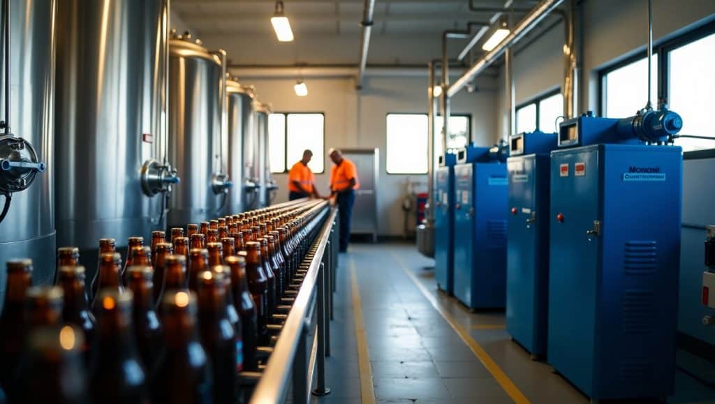 Flux Dev Inside a Peruvian beverage and beer factory showing s 3 - Flowen.com.pe