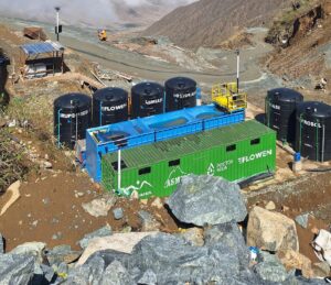 planta de tratamiento de aguas residuales en campamento minero